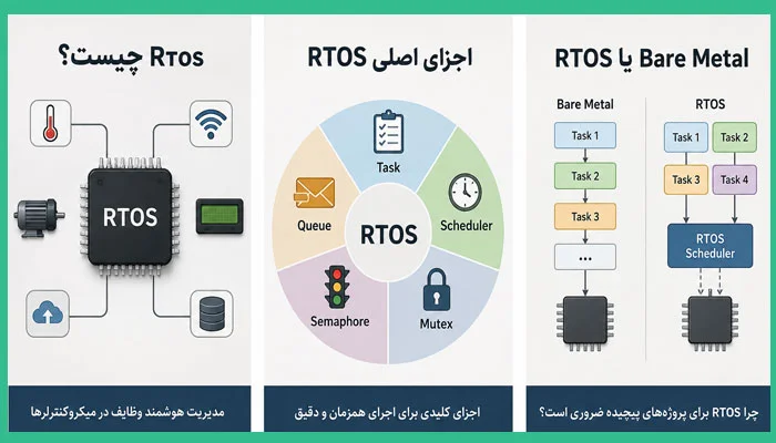 RTOS چیست؟ آموزش کامل سیستم عامل بلادرنگ در میکروکنترلرها